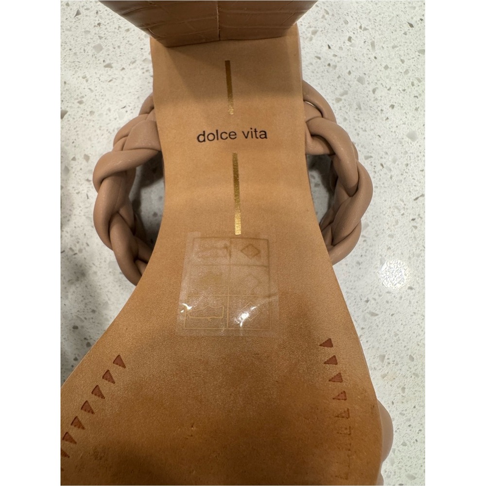 Women's Dolce Vita Tan Braided Double-Strap Slide size 7 Heels - Picture 7 of 7
